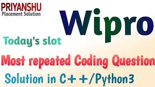 Wipro Most asked coding Question | Wipro Coding Question | Wipro Coding test Questions and answer