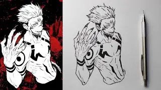 How to draw Sukuna - STEP BY STEP