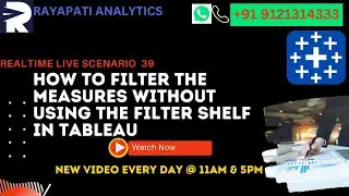 How to filter the measures without using the Filter Shelf (calculated fields) | Tableau real time