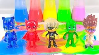 Learn Colors with Pj Masks Toys, #PjMasks Wrong Heads Surprise Toys and Painting