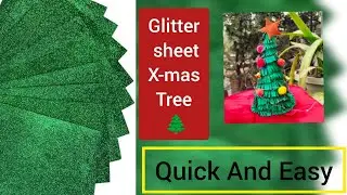 Make a Christmas Tree With Glitter Sheet | X-mas Tree Decoration ideas for Beginners | Diy |