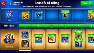 8 BALL POOL PASS SEASON OF BLING COLLECTING ALL REWARDS