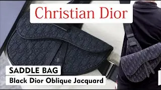 🖤 Christian Dior 🖤 SADDLE BAG Black Dior Oblique Jacquard - [88Reviews]