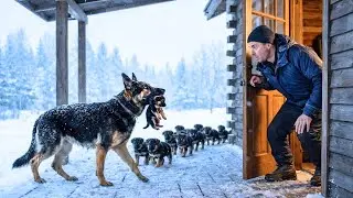 Quelque Chose N’Allait Pas Avec Ses Chiots — L’Homme Qui Ouvre La Porte Change Leur Destin