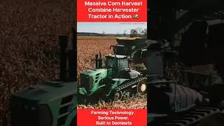 Massive Corn Harvest | Combine Harvester & Tractor in Action 🚜 #shorts #mantechhd #farmingtechnology
