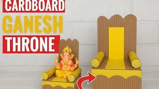 Ganpati decoration ideas for home | DIY cardboard temple | #youtube #viral  #trending #craft #video