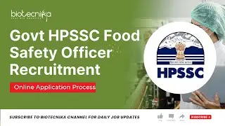 Govt Food Safety Officer Recruitment For Biotech, Food Tech, Biochem, Microbio, Chemistry