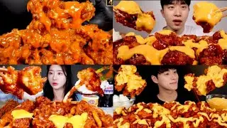 ASMR SUPREME SEASONED  CHICKEN WITH CHEESE 😋  | KOREAN MUKBANG COMPILATION 