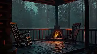 Piano Music on a Cozy Forest Balcony | Relax, Beat Insomnia, Sleep to Rain Sounds & Gentle Jazz