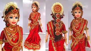 *GORGEOUS* South Indian Bridal Doll Saree and Jewellery Making!