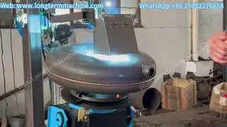 Automatic machine for welding of ring seams on shell for toroidal gas cylinder