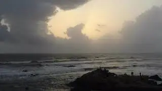 Sunset scene in Goa beach