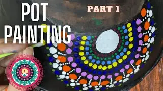 Easy Dot Art Mandala Rock Painting 🎨 || Pot Painting #deepsidvlogs #mandalaart