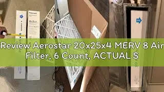 Review Aerostar 20x25x4 MERV 8 Air Filter, 6 Count, ACTUAL SIZE (19.50 x 24.50 x 3.75) HVAC, Furnace