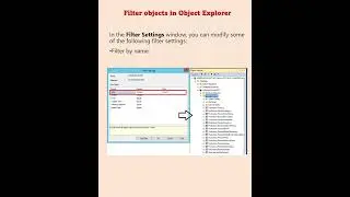 Filter Objects in Object Explorer in SQL Server #Shorts #sql #sqlserver