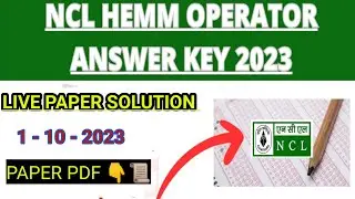 NCL Hemm Operator question paper 2023 !! ncl question paper 2023 !! ncl answer key 2023