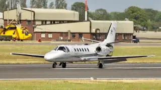 Cessna 550B Citation Bravo Marshall Executive Aviation G-FIRM arrival RAF Fairford RIAT 2015 AirShow