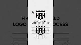 Shield Logo Design Process | H + A + H Shield Logo | Adobe Illustrator Tutorial #logo