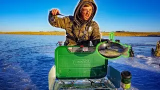 1 HOUR Catch, Clean, Cook CHALLENGE!!! (Ice Fishing 2020)