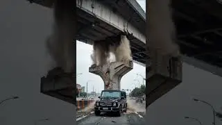 Mercedes G Wagon Flyover Accident - The Worst Car Crash Ever #shorts #accident #viral #trending