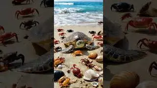stranded turtle with friends #trending #shorts #cute #beautiful #shore #beach #animals