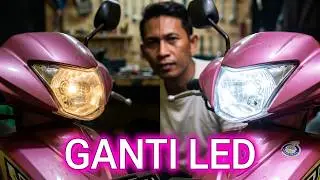 Mengganti Lampu Depan Motor Mio J dengan Lampu LED | Yamaha | Mio J #lampuled #mio