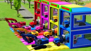 Перевозка бетоносмесителей всех цветов с использованием грузовиков Mack, Peterbilt, MAN, полицейс...