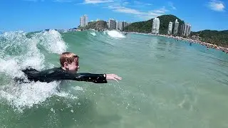 Pegar Jacaré na onda!!! Nos arriscamos no Surf de Peito.