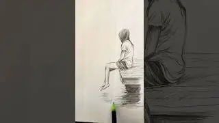 Easy Alone Girl Drawing | Suraj Kenjale ✍🏼❤️😘#shorts #shortsfeed #youtubeshorts #drawing #art