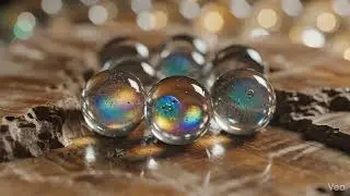Rainbow Glass Orbeez Melting on Petrified Wood &ndash; ASMR