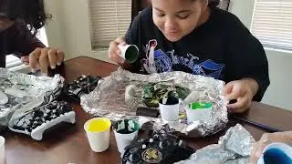 Custom Xbox oneX controllers with acrylic paint pours!