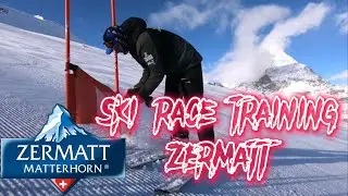 Ski race training in Zermatt Switzerland