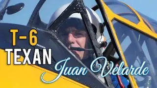 Juan Velarde con el T-6 Texan en la Fundaci&oacute;n Infante de Orleans, Octubre 2025