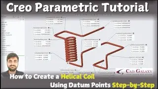 Creo Parametric Tutorial: Helical Coil Design Using Datum Points | Step-by-Step Guide 🚀