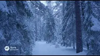Peaceful Snowfall in Pine Forest Loop | Calm Winter Ambience & Relaxing Nature Visuals