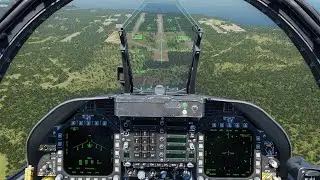 DCS World F/A-18C - take-off, bomb run practice (5x2 MK20 Rockeye) and a tough landing