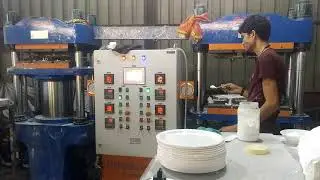 200 T Crockery plate machine #melaminemoldingmachine #rubbermoldingmachine  #ceramicmoldingmachine