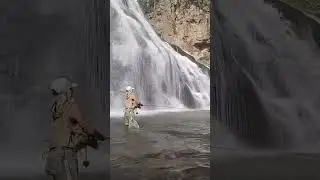 Fly fishing under a waterfall in Yellowstone. #montana #flyfishing #yelllowstone #outdoors