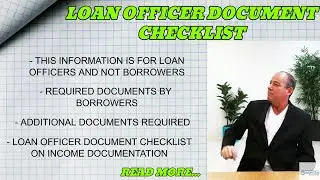 Loan Officer Document Checklist | 2019 bank statement