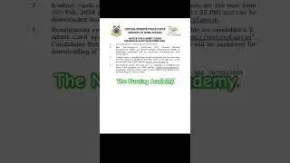 CRPF Paramedical staff recruitment notice for admit Card