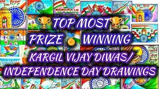 🇮🇳Independence Day drawing easy step/Kargil Vijay diwas Drawing / Independence day poster drawing/