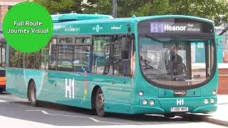 Trent Barton H1 Full Route Journey Visual- Derby to Alfreton via Heanor | FJ09BXM 732