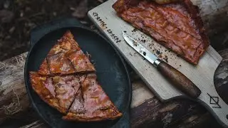 Campfire pizza with bacon | Bushcraft  cooking
