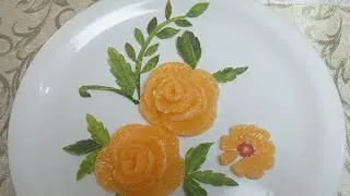 Beautiful orange rose flower decorations ideas bySaladCarvingWithRebati.......