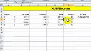 Excel Floor and Ceiling Functions