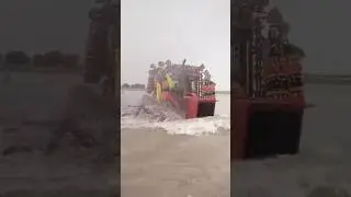 Belarus 510 tractor crossing flood water with disc harrow- #tractor #farmequipment #tractorlover