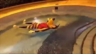 Goofy Floating In A Pool While Champagne Supernova Plays