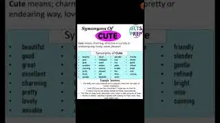 Synonyms of Cute ll IELTS vocabulary