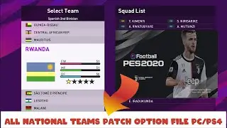 Pes 2020 All National Teams patch option file pc /ps4