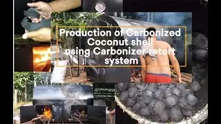 Производство карбонизированной кокосовой скорлупы с использованием ретортной системы карбонизатора